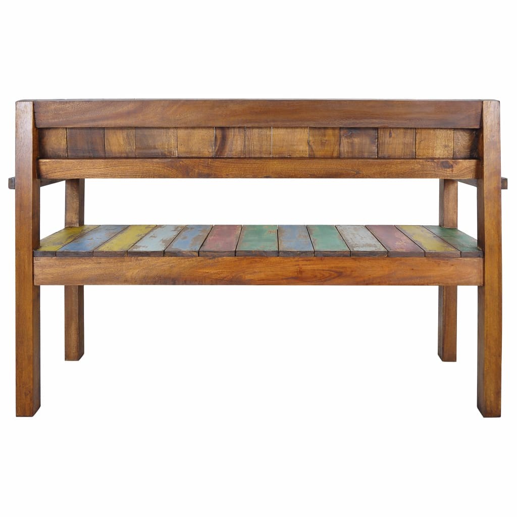 Bench Solid Reclaimed Boat Wood 125x51x80 cm